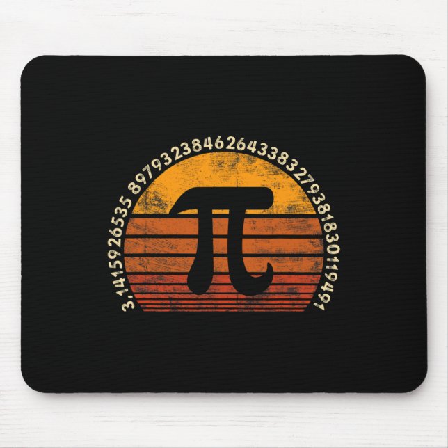 Pi Day 3.14 Symbol Retro Math Teacher Nerd Kärlek  Musmatta (Framsidan)