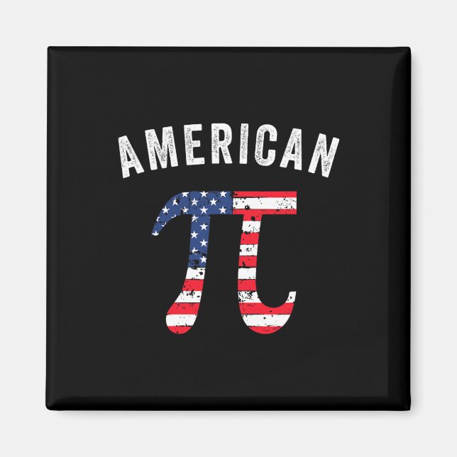 Pi Day American Flagga Patriotic Math Nerd 3.14 ju Magnet (Framsidan)