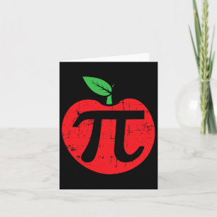Pi Day Apple Paj Pun 3.14 Cute Math Älskare Lacher Kort