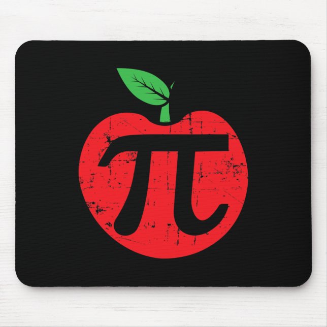 Pi Day Apple Paj Pun 3.14 Cute Math Älskare Lacher Musmatta (Framsidan)