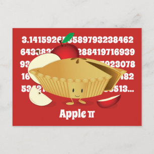 Pi Day Apple Paj Tecknade figurer Vykort