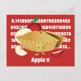 Pi Day Apple Paj Tecknade figurer Vykort