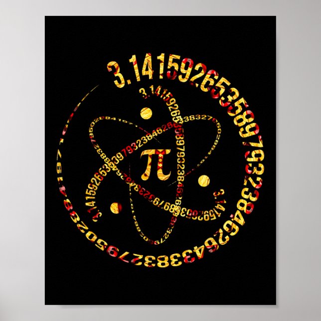 Pi Day Atom Pi 3.14 Science Math Älskare Poster (Framsidan)