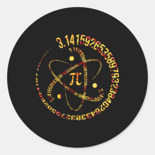 Pi Day Atom Pi 3.14 Science Math Älskare Runt Klistermärke