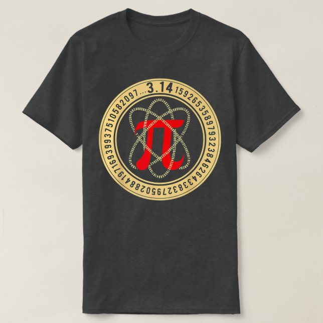 Pi Day Atom Pi Math Geek Science Älskare Premium T Shirt (Design framsida)