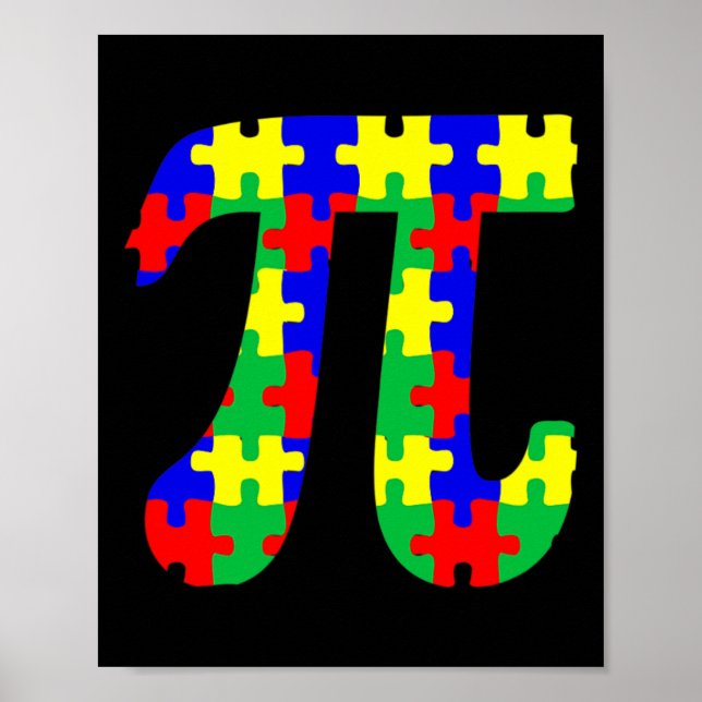 Pi Day Autism Awares Manar Women Kids Poster (Framsidan)