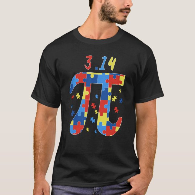Pi Day Autism Puzzle Math Teacher Student Mathemat T Shirt (Framsida)