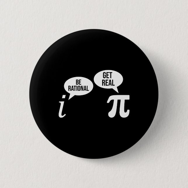 Pi Day BE Rational Get Real Funny Math Equation Te Knapp (Framsida)