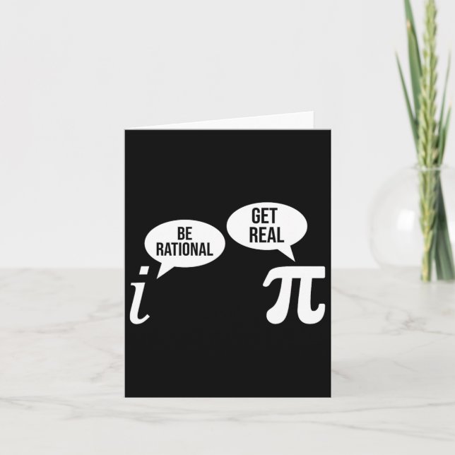 Pi Day BE Rational Get Real Funny Math Equation Te Kort (Framsida)