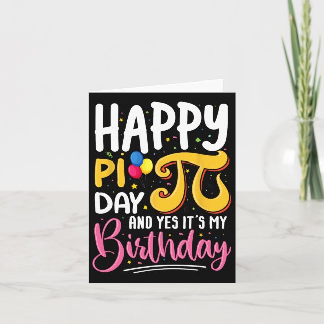 Pi Day Birthday Math Älskare Lycklig Pi Day. Kort (Framsida)