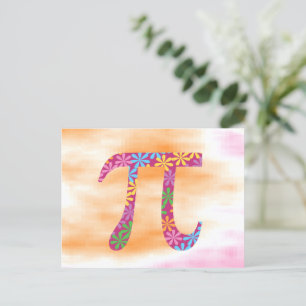 Pi Day Blommigt Vår Pi-symbolvykort Vykort
