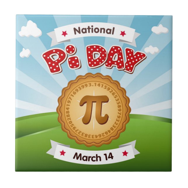 Pi Day Ceramic Tile Kakelplatta (Framsidan)