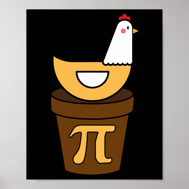 Pi Day Chicken Pot Paj 3.14 Math Science Funny Boy Poster (Framsidan)