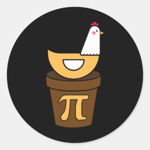 Pi Day Chicken Pot Paj 3.14 Math Science Funny Boy Runt Klistermärke