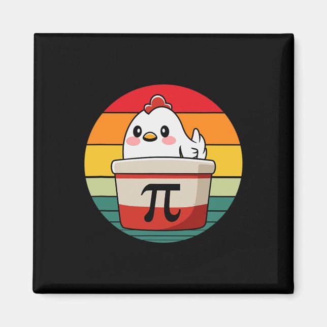 Pi Day Chicken Pot Paj Funny Math Teacher Nerd Gee Magnet (Framsidan)