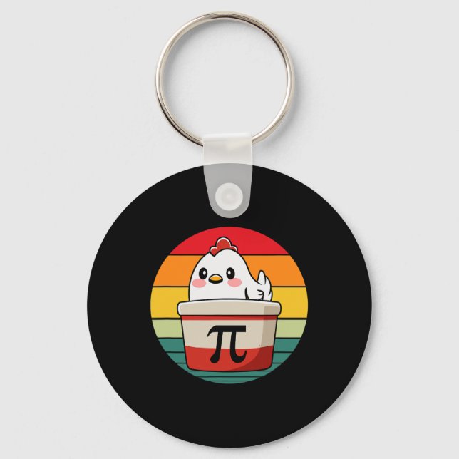 Pi Day Chicken Pot Paj Funny Math Teacher Nerd Gee Nyckelring (Framsida)