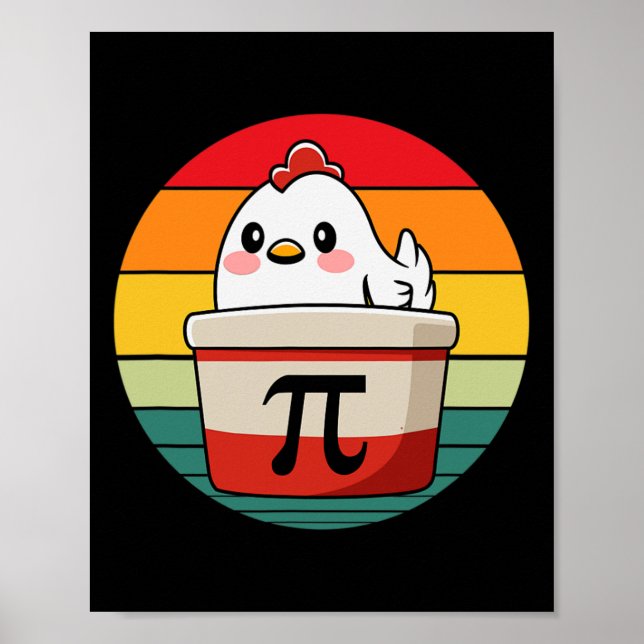 Pi Day Chicken Pot Paj Funny Math Teacher Nerd Gee Poster (Framsidan)