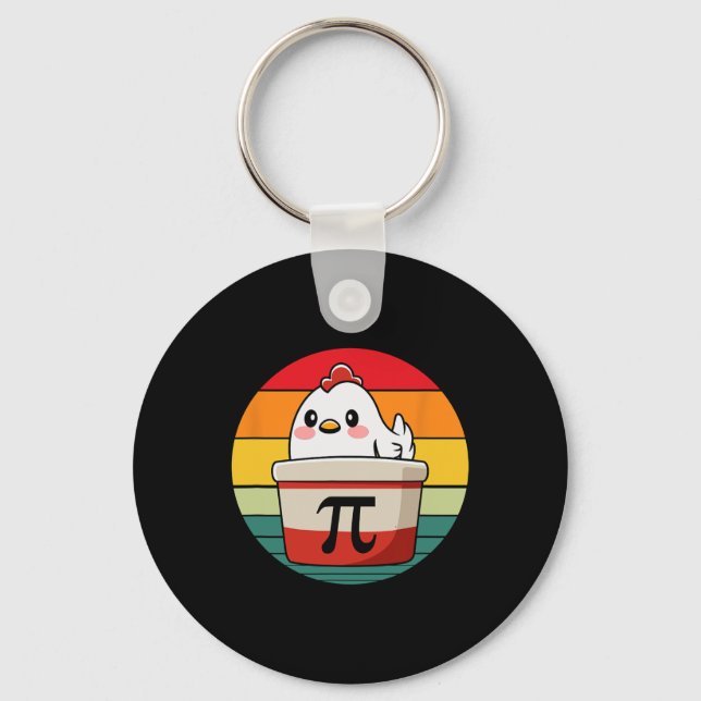 Pi Day Chicken Pot Paj Math Science Teacher Funny Nyckelring (Framsida)