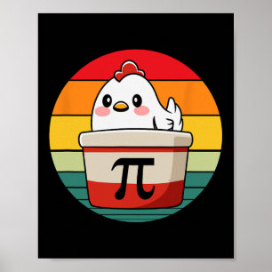 Pi Day Chicken Pot Paj Math Science Teacher Funny Poster