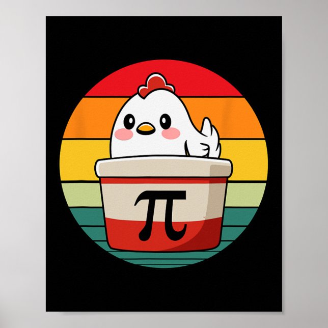 Pi Day Chicken Pot Paj Math Science Teacher Funny Poster (Framsidan)