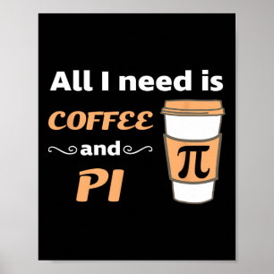 Pi Day Coffee Älskare Math Geometry Calculus Trigo Poster