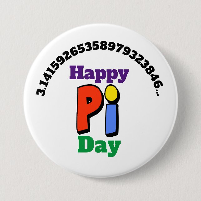 Pi Day Colorful Button Knapp (Framsida)