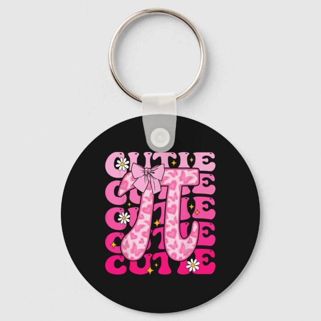 Pi Day Coquette Bow Women Kids Småbarn Math Teache Nyckelring (Framsida)