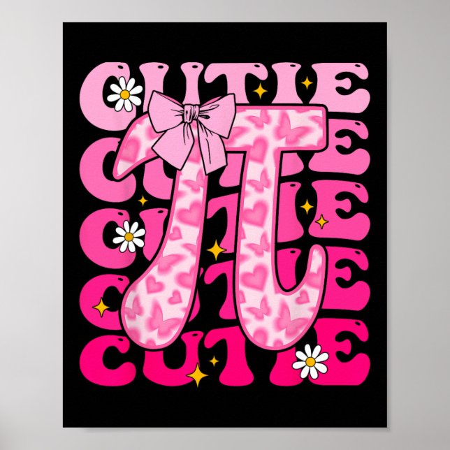 Pi Day Coquette Bow Women Kids Småbarn Math Teache Poster (Framsidan)