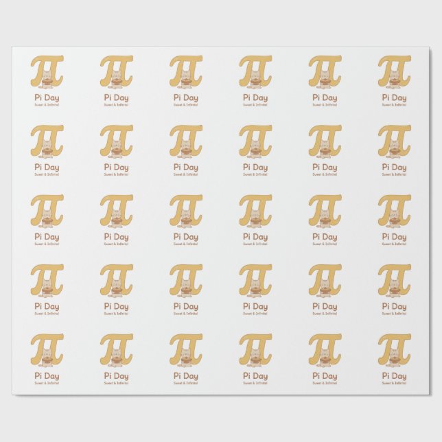 Pi Day Cute Cat Postcard – Sweet & Infinite | Math Presentpapper (Platt)