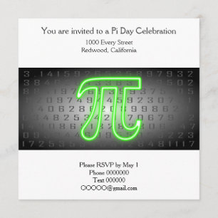Pi Day-delinbjudan Inbjudningar