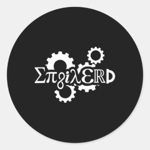 Pi Day Enginerd Ingenjör mekaniska redskap Runt Klistermärke