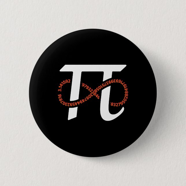 Pi Day Funny Infinity Numbers Geek Nerd Math Älska Knapp (Framsida)