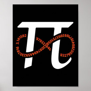 Pi Day Funny Infinity Numbers Geek Nerd Math Älska Poster