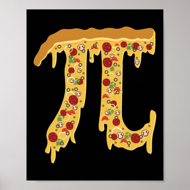 Pi Day Funny Nerdy Pizza Pi 3.14 Symbol Math Food Poster (Framsidan)