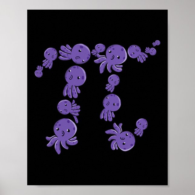 Pi Day Funny Octopi Octopus Sea Life Pi Symbol Mat Poster (Framsidan)