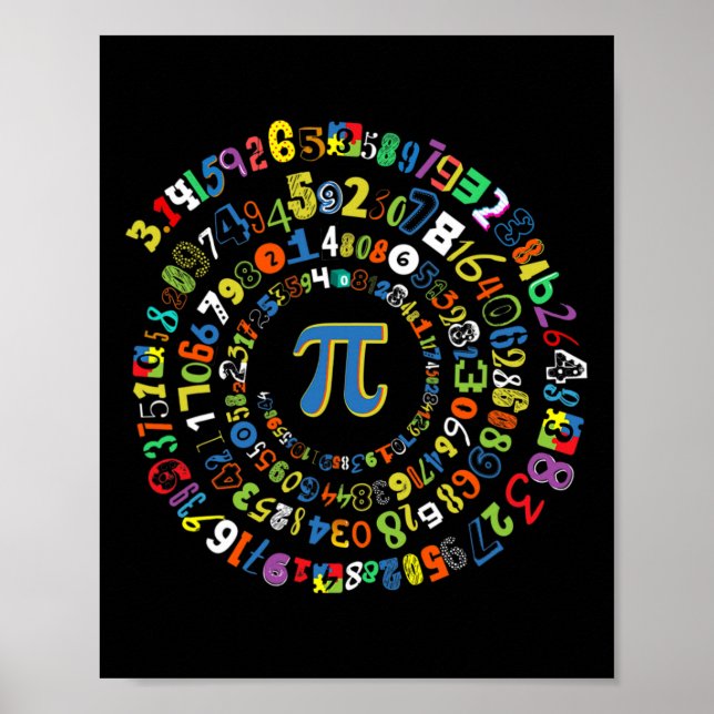 Pi Day Funny Spiral Math Geek Coola Mathematics Lo Poster (Framsidan)