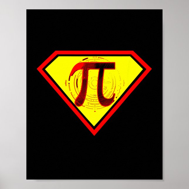 Pi Day Funny Superhjälte Costume Poster (Framsidan)