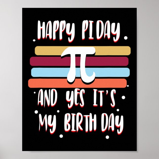 Pi Day Grattis på födelsedagen 3.14 Coola Funny Nu Poster (Framsidan)