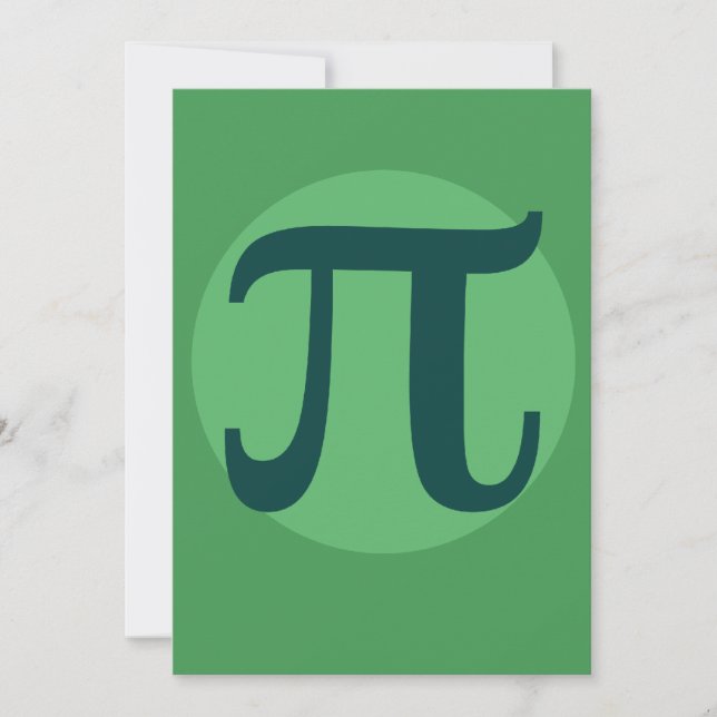 Pi Day-Grönt Inbjudningar (Framsida)