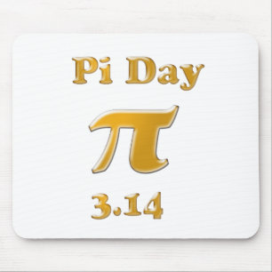 Pi Day Guld på White Musmatta