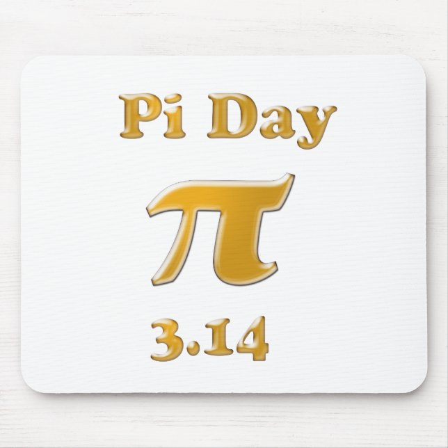 Pi Day Guld på White Musmatta (Framsidan)