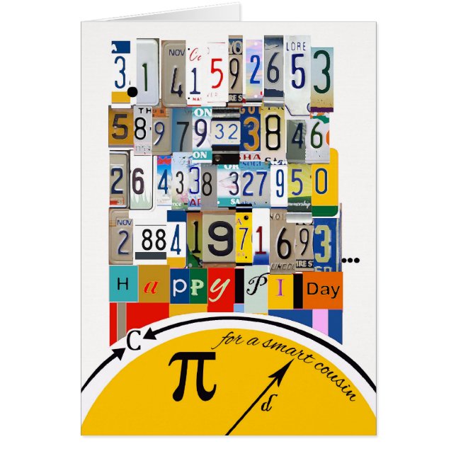 Pi Day Hälsning for Cousin, Crunching Nummer Hälsningskort (Framsidan)