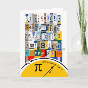 Pi Day Hälsning för lärare, Crunching Nummer Kort