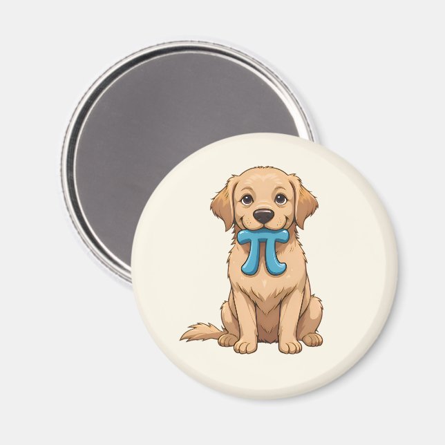 Pi Day-Hund med Pi-symbol | Cute Pi Math Magnet (Front/Back)