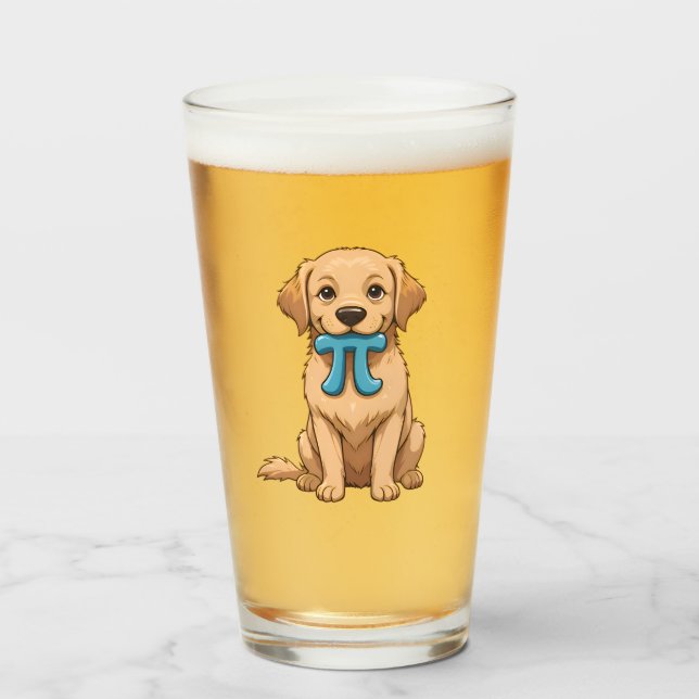 Pi Day-Hund med Pi-symbol | Lycklig Pi Day Glaskopp (Framsida fylld)