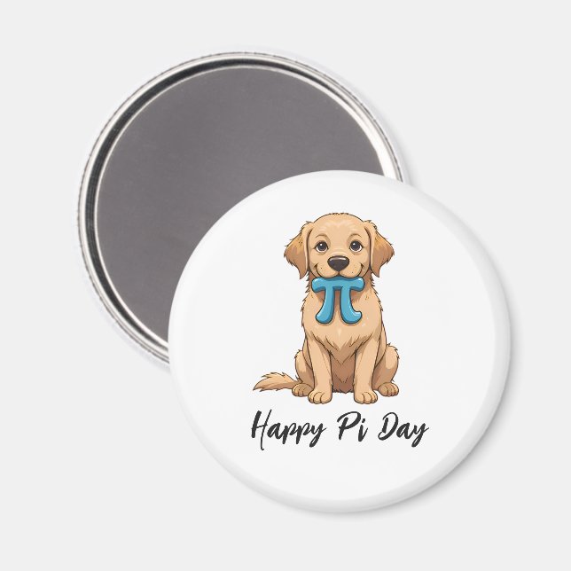 Pi Day-Hund med Pi-symbol | Lycklig Pi Day Magnet (Front/Back)