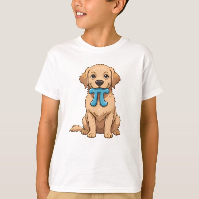 Pi Day-Hund med Pi-symbol | Lycklig Pi Day Math T Shirt (Framsida)