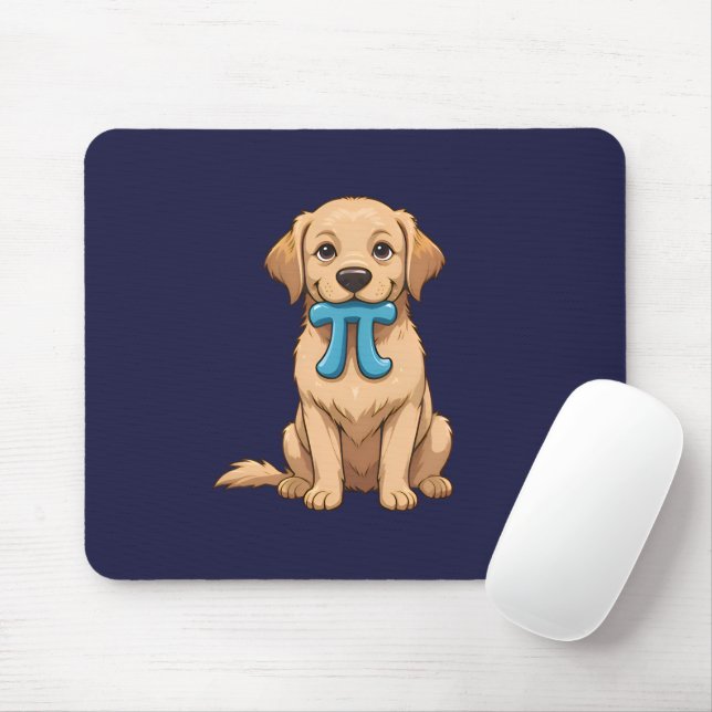 Pi Day-Hund med Pi-symbol | Lycklig Pi Day Musmatta (Med mus)