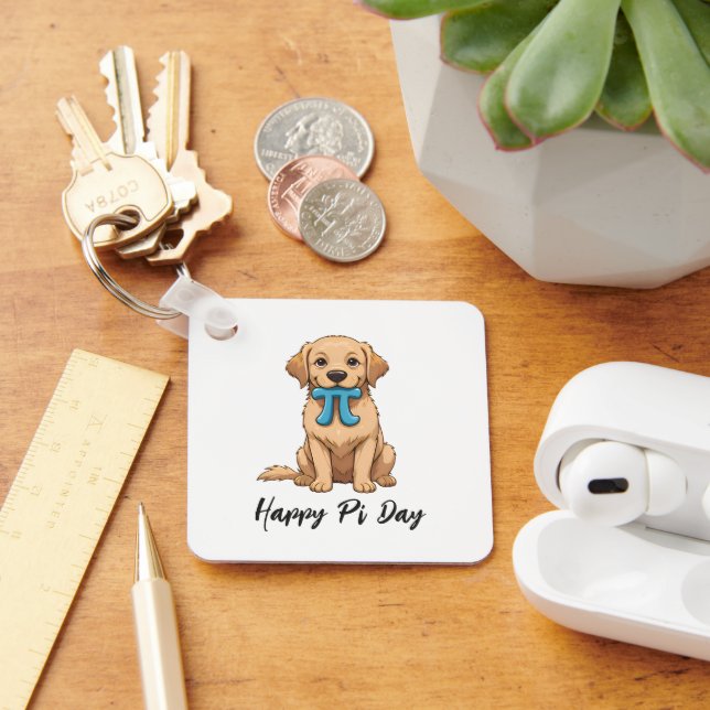 Pi Day-Hund med Pi-symbol | Lycklig Pi Day Nyckelring (Skrivbord)