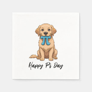 Pi Day-Hund med Pi-symbol Lycklig Pi Day Pappersservett